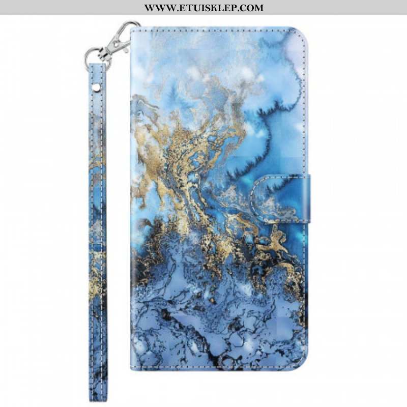 Etui Folio do Google Pixel 6 Pro Light Spot Marble Design Ze Smyczą